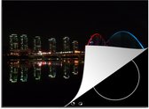 KitchenYeah® Inductie beschermer 70x52 cm - Nachtelijke skyline van Expo bruggen in Daejeon Zuid-Korea - Kookplaataccessoires - Afdekplaat voor kookplaat - Inductiebeschermer - Inductiemat - Inductieplaat mat