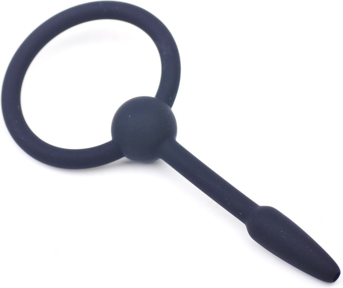Penis Plug Met Ring Zwart - Intens gevoel - Mooi design - Stimulerend voor mannen - Domina - Sex speeltjes - Sex toys - Erotiek - SM - Voor gevorderden - Sexspelletjes voor mannen - Seksspeeltjes - Stimulator - Bondage
