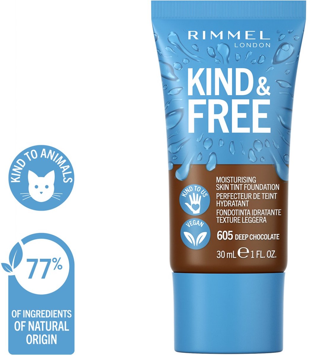 Rimmel London KIND & FREE Vegan Foundation - 605 Deep Chocolate