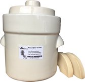 Mini fermentatiepot 2 liter (Creme/Modern) met verzwaringsstenen - Kimchipot
