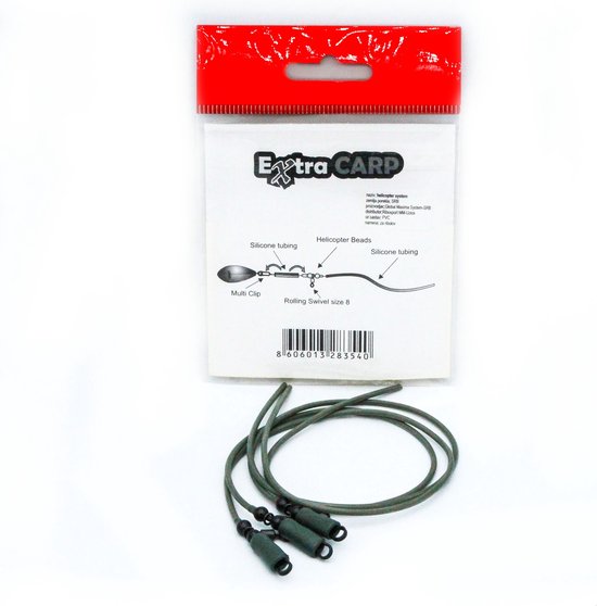 Helicopter set with Silicone Tubing - 3 sets - kant-en-klare helikopter rig set - Karper onderlijn - Rigmateriaal van Tunturun — afbeelding 3