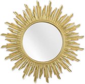 Miroir rond - Cadre décor en résine dorée - Soleil dans la maison - Hauteur 51,8 cm