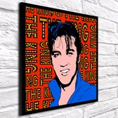 Pop Art Elvis Presley XL Poster XL in brede lijst - 100 x 100 cm en 4 cm dik - Fotopapier Mat 180 gr Framed - Popart Wanddecoratie inclusief lijst 4cm breed