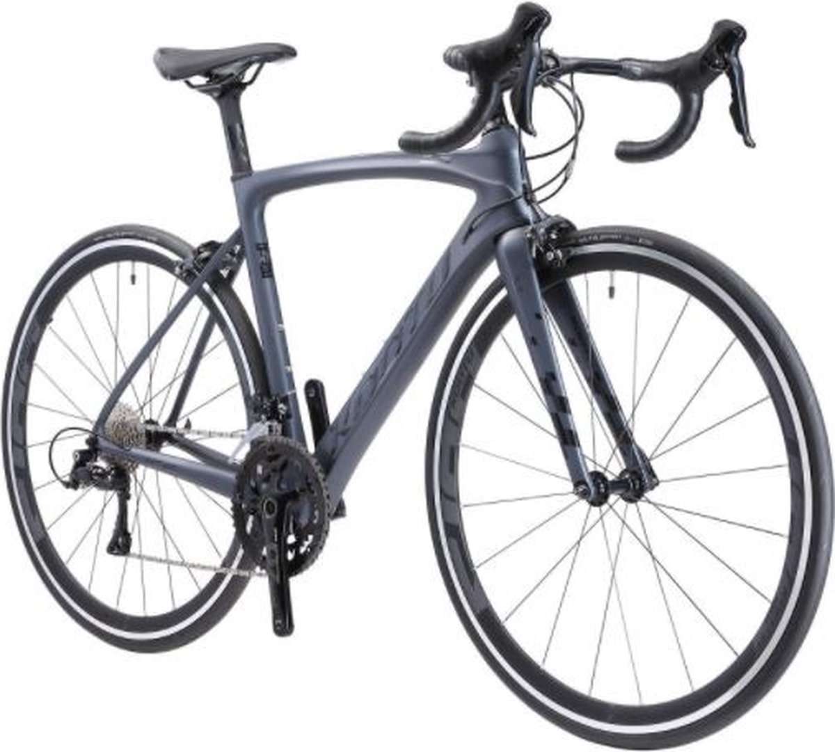 Racefiets Carbon KOOTU Hurricane2.0 700C Shimano SORA R3000 18 versnellingen Zwart grijs 52 cm