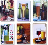 Cards & Crafts Blanco Bier & Wijn Wenskaarten | 12x17cm gevouwen kaarten zonder tekst Inclusief enveloppen