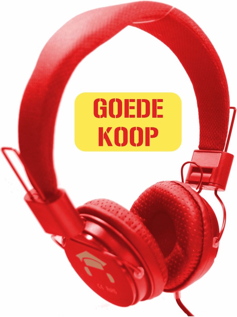 DKT -Eduline Skooli Hoofdtelefoon rood zachte hoofdband en zachte oorschelpen DKT-KT898RD (schoolklas, school, onderwijs)