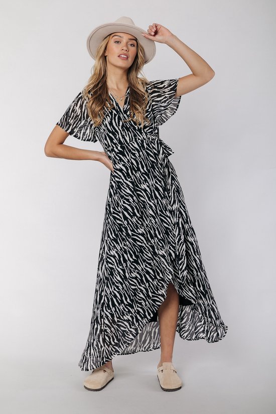 Colourful Rebel Felin Zebra Maxi Jurk - Maat S