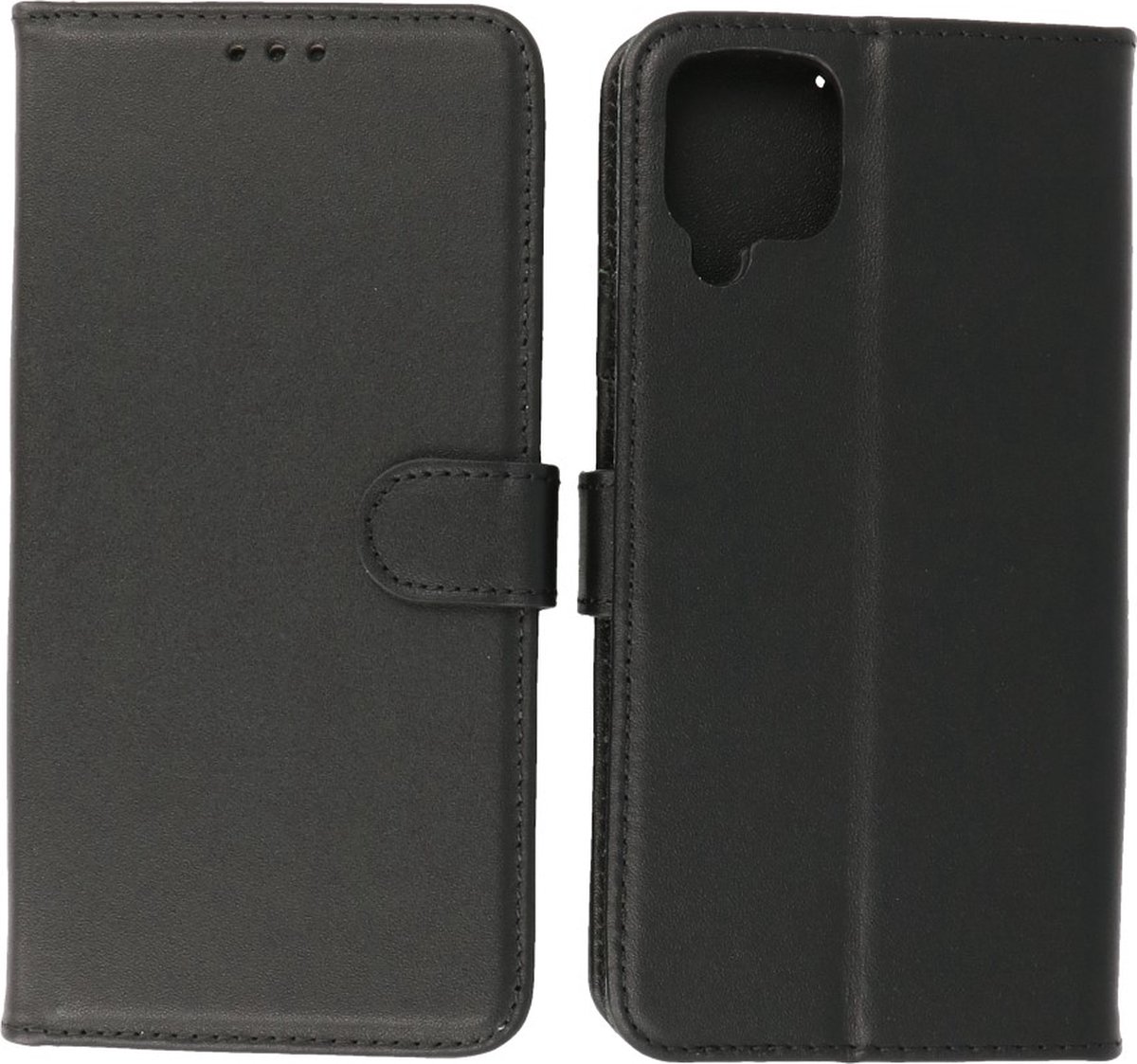 Samsung Galaxy A22 4G Hoesje - Echt Lederen Wallet Case Telefoonhoesje - Zwart