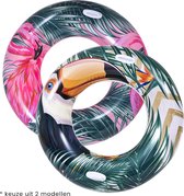 Oneiro’s Luxe Zwemband Tropisch | 115cm | flamingo of toekan - zomer – tuin – spelen - speelgoud – buitenspeelgoed – zwembad – zwemmen – zomer – intex – tuinaccessoires – koelen
