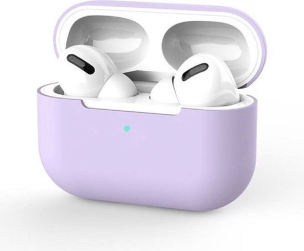 Apple AirPods Pro - Siliconen Case Cover - Geschikt voor AirPods Pro - Kleur Lila - Lilac