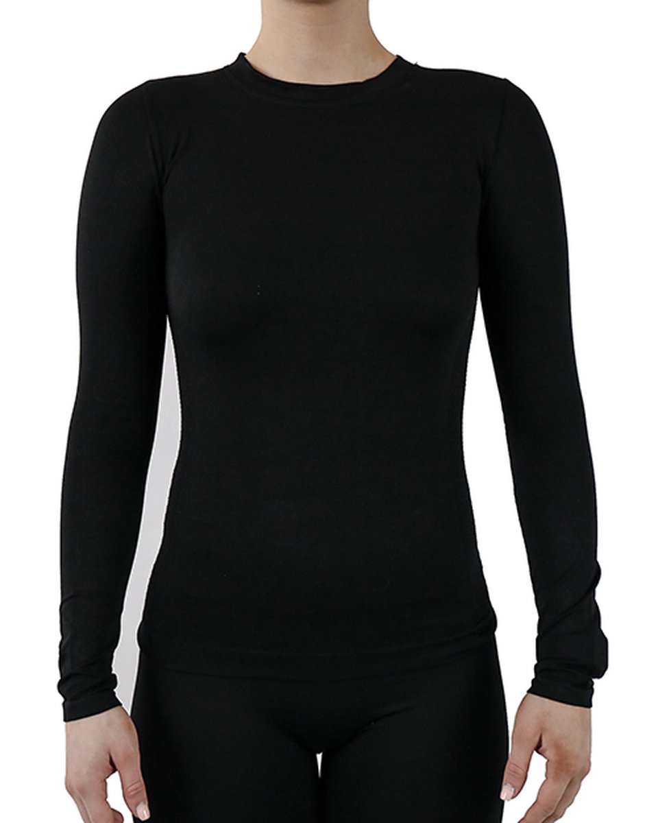 Pretty Polly T-Shirt - Active Wear - Lange Mouwen - Ronde Hals - Zacht - Naadloos - Ademend - Gerecycled Garen - Yoga - Pilates - M/L - Zwart