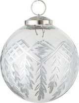 J-Line Kerstbal Chloe Glas Transparant/Zilver Small - 6 stuks