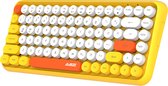 Ajazz - Draadloos - Gaming - Toetsenbord - Met Bluetooth - Membraan - Retro Style Toetsen - Geel - Oranje - Wit