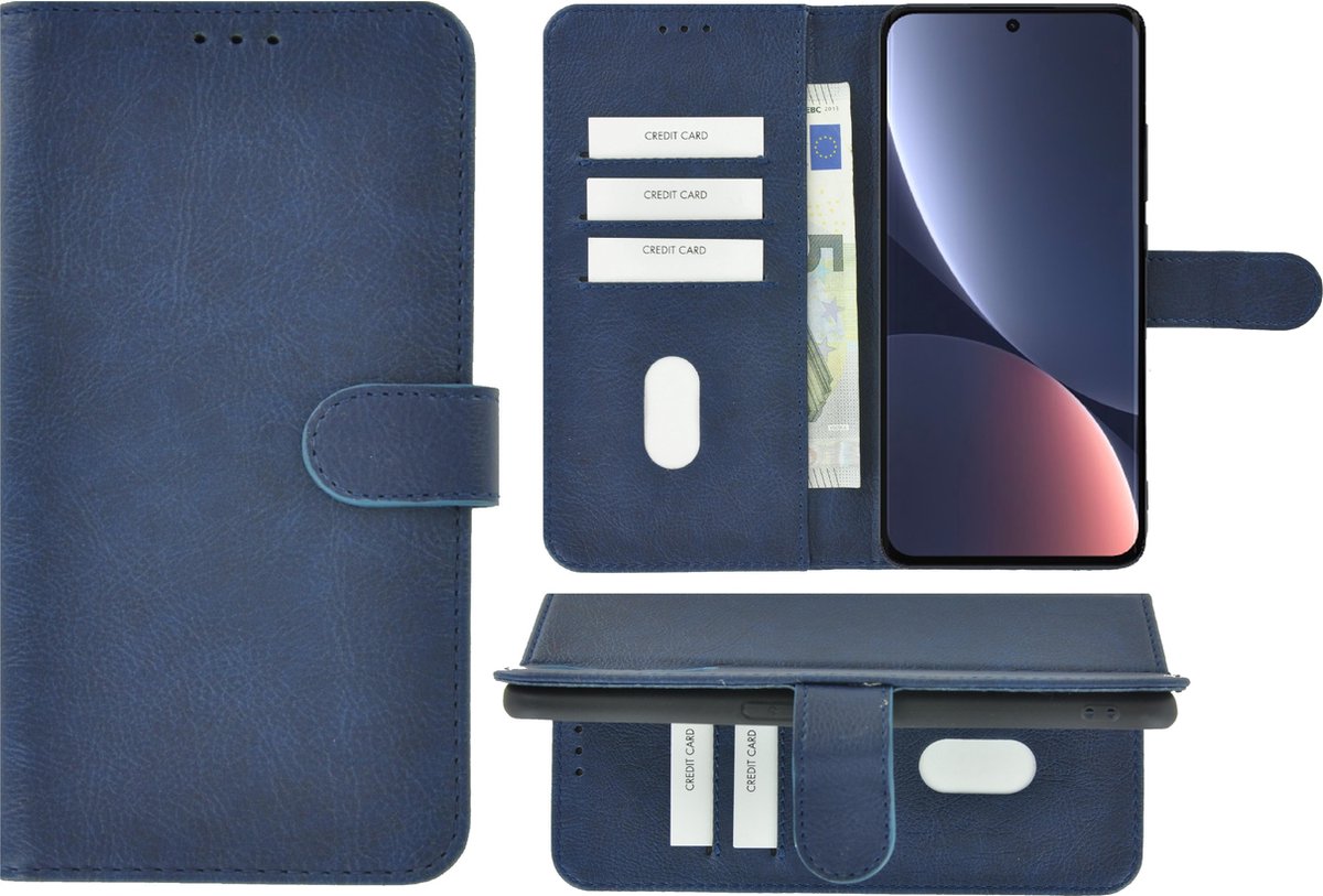 MoDo hoesje Geschikt voor Xiaomi 12 Pro - Kunstleer Book Case - Blauw