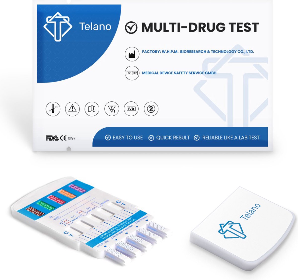 Wondfo, W2006, panneau de test d'urine multi-drogue, 6 médicaments