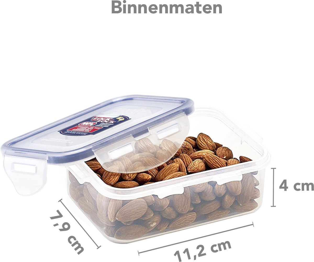 Lock&Lock Diepvriesbakjes - Meal prep bakjes - Vershoudbakjes - 350 ml - Set 6 stuks - 100% Lekvrij - BPA vrij - PFAS vrij - Magnetron bakjes met deksel - Diepvriesdozen - Bewaarbakjes - Vershouddoos - Snackdoosjes - Transparant — afbeelding 5