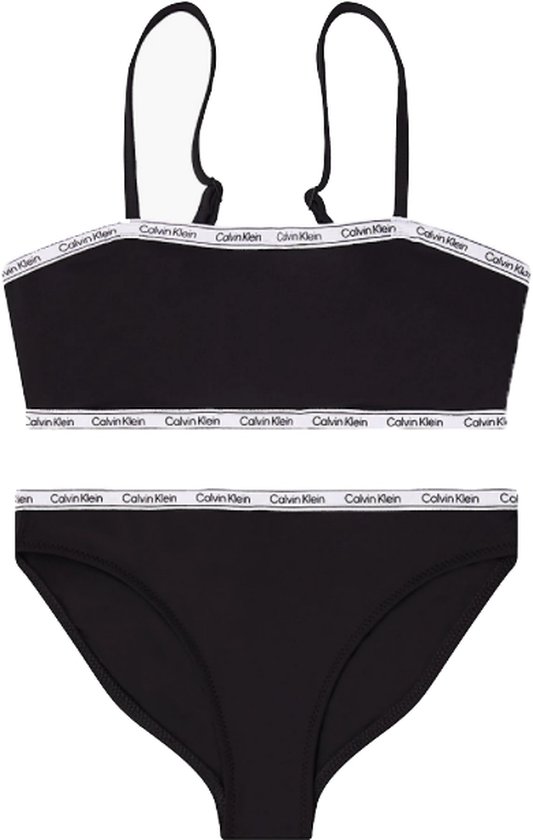 La-V Bandeau-bikini voor meisjes, zwart, 164/170 cm