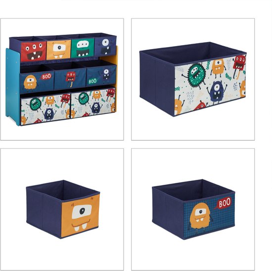 speelgoedkast - 9 manden - monster - 70x92,5x30 cm - kinderkast - opbergkast kinderen — afbeelding 4