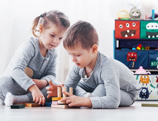 speelgoedkast - 9 manden - monster - 70x92,5x30 cm - kinderkast - opbergkast kinderen — afbeelding 2