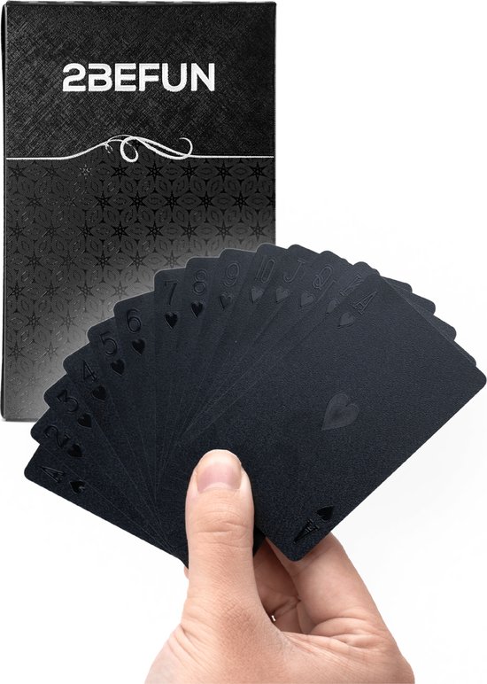 Waterdichte kaarten - Luxe kaartspel - Speelkaarten - Pokerkaarten - Drankspel kaarten - Zwart