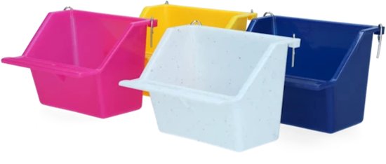 Pawise zaad- en waterbak voor vogels – multifunctioneel als waterbak en voerbak – makkelijk schoon te maken – met ophanghaakjes – 130 ml