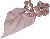 Jessidress® Dames Haarelastiek met Scrunchie Elegante haarsjaal Haarelastieken - Roze