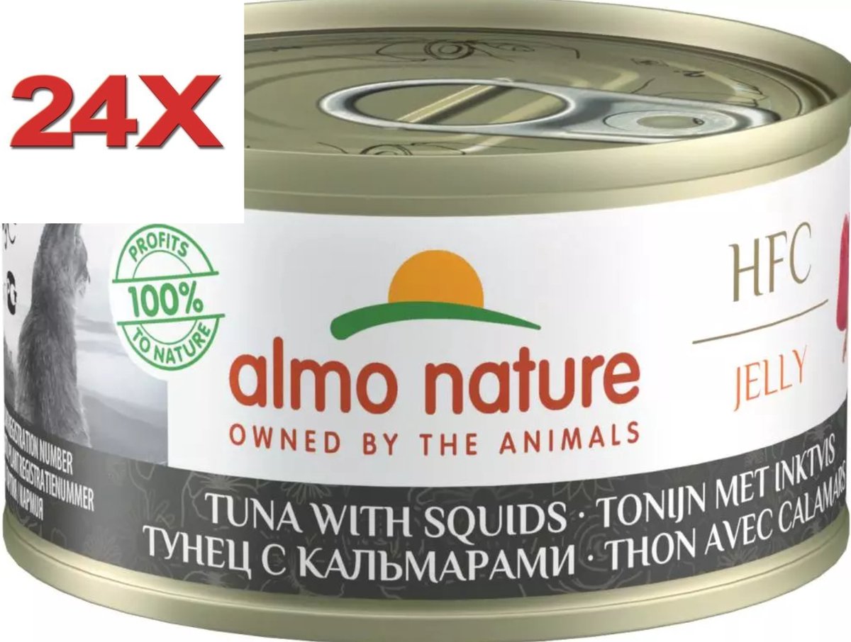 Almo Nature Almo Nature HFC - Kattenvoer - Jelly Tonijn & Inktvis - 24x70gr