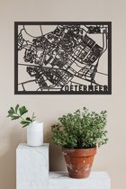 Houten Stadskaart Zoetermeer Zwart Mdf 50x70cm Wanddecoratie Voor Aan De Muur City Shapes