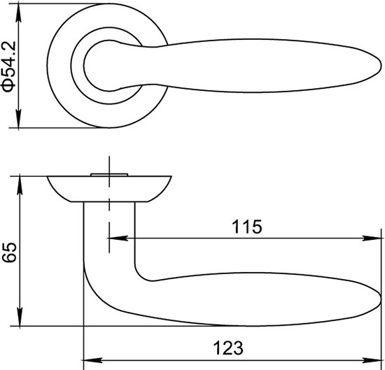 ELIOT SIGAAR Deurklink op rozet - set incl. baardsleutel rozetten - sigaar model - mat zwart