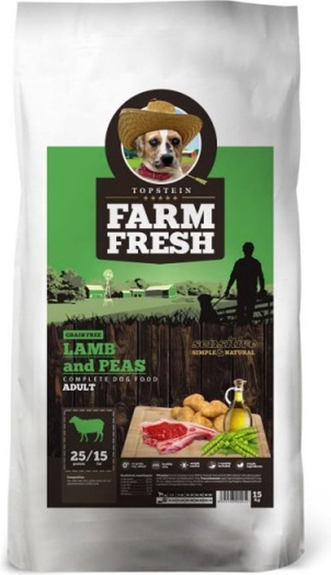 Farm Fresh - Lamb and peas - Grainfree - Biologisch -15 kg