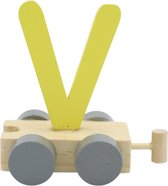 Lettertrein V geel | * totale trein pas vanaf 3, diverse, wagonnetjes bestellen aub