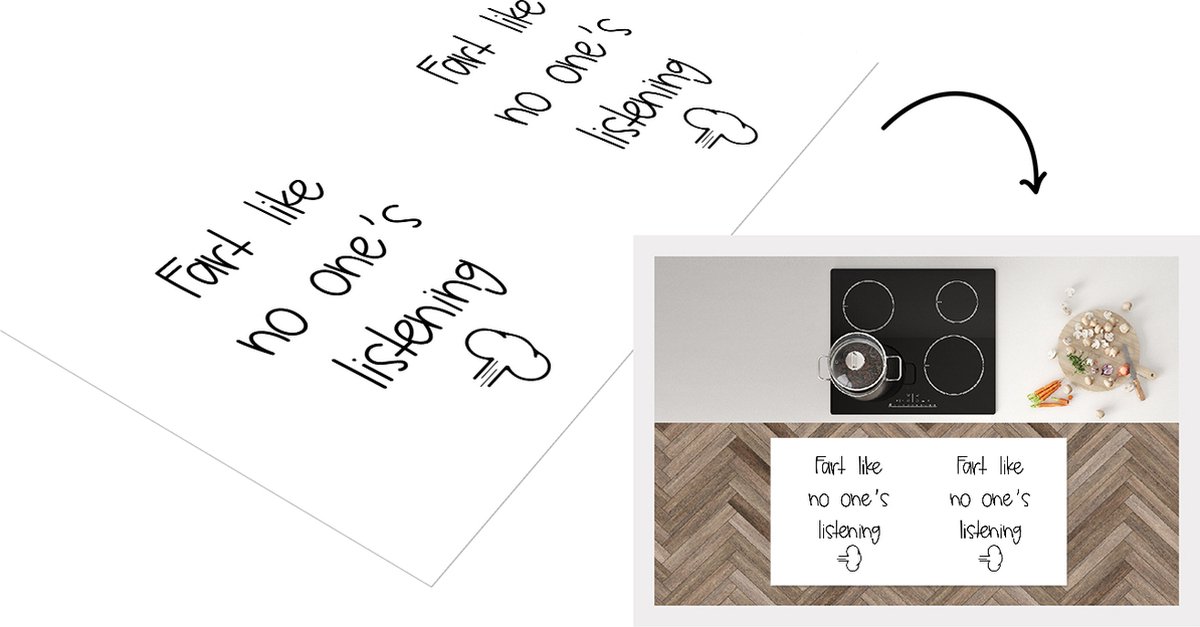 KitchenYeah Keukenloper - Loper keuken - Spreuken - Quotes - Fart like no one's listening - Scheet - Keukenloper vinyl multicolor, foto 2