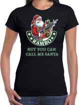 Fout Kerstshirt / Kerst t-shirt Rambo but you can call me Santa zwart voor dames - Kerstkleding / Christmas outfit XL