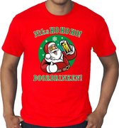 T-shirt de Noël de grandes tailles faux - bière buvant le père Noël - rien à boire HO HO HO - rouge pour homme - vêtements de Noël / tenue de Noël 3XL