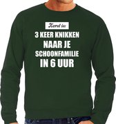 Groene foute Kersttrui / sweater - Kerst is 3 keer knikken naar schoonfamilie - heren - Kerstkleding / Christmas outfit XXL