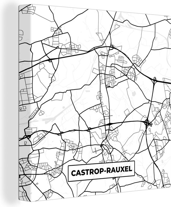 Canvas Schilderij Plattegrond - Kaart - Castrop-Rauxel - Stadskaart ...
