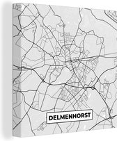 Peinture sur Toile Delmenhorst - Carte - Plan - Plan de Ville - Allemagne - 20x20 cm - Décoration murale