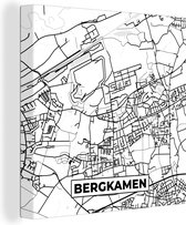 Toile Peinture Plan d'Etage - Carte - Bergkamen - Plan de la Ville - 20x20 cm - Décoration murale