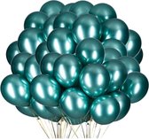 Joya® 50 x Metallic Ballonnen Groen | Green | 30 cm | Latex Ballon | Chroom | Verjaardag Versiering | Feest/Party | Ballonnen set | 50 stuks