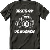 T-Shirt Knaller T-Shirt|Trots op de boeren / Boerenprotest / Steun de boer|Heren / Dames Kleding shirt Trekker / Tractor|Kleur Grijs|Maat 3XL