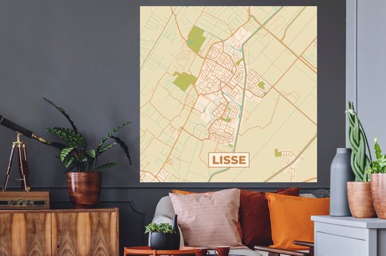 Stickers Stickers muraux - Carte - Plan d'étage - Vintage - Lisse - Plan de la ville - 120x120 cm - Feuille adhésive XXL