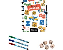 Omslag van Correctbook A5 Uitwisbaar Notitieboek – Forever Gamebook – Herbruikbaar spelletjesboek – Inclusief pennen, wisdoekje & dobbelstenen – Ook als scoreboek te gebruiken