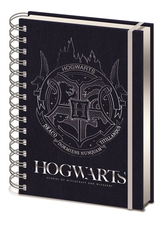Harry Potter - Écusson Poudlard de couleur acier cobalt - Carnet de notes  A5 Premium | bol.com
