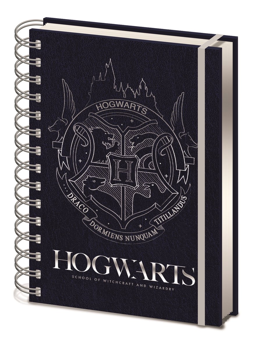 Harry Potter - Zweinstein patch in kobaltstaal - A5 Premium notitieboek
