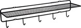 PUHLMANN - frame, kapstok, 7 mm staal, COATRACK, hoedenplank, 5 haken, 60 cm, zwart