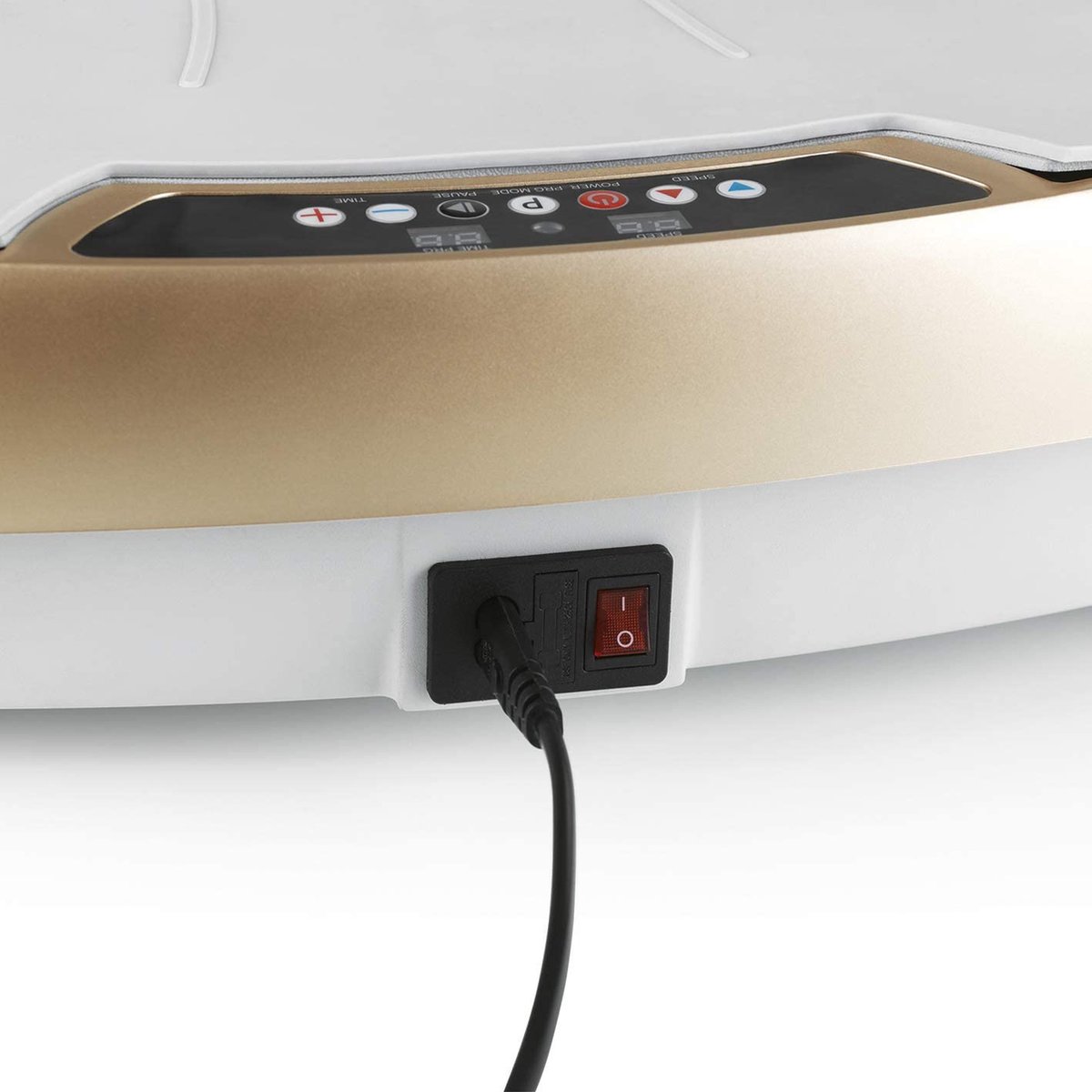 VITALmaxx Triltrainer met 30 vibratieniveaus en 3 programma's en lcd-display, full-body training thuis, inclusief expanderbanden en afstandsbediening [ champagne