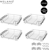 Milano Luxurious®- Tiroirs d'armoires de cuisine – Organisateur de tiroirs – Paniers en fil – Opberger - Système de rangement – 45 cm – 4 pièces