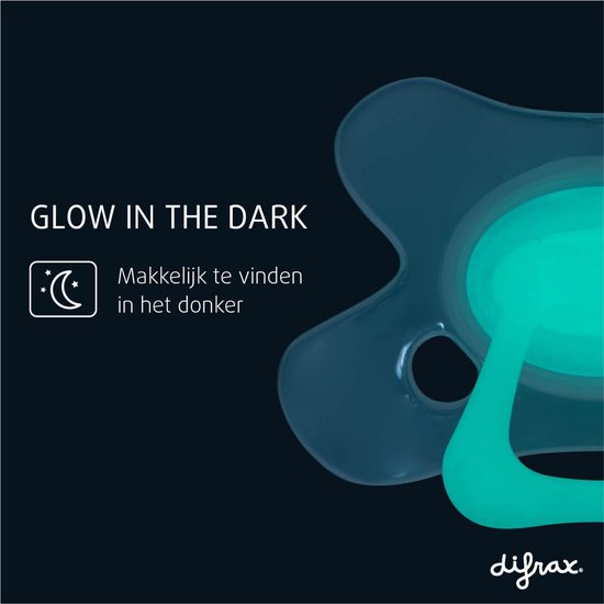Difrax - Dental Speen - 12+ Maanden - Glow in the Dark - 1 stuk - Orthodontische Fopspeen — afbeelding 3