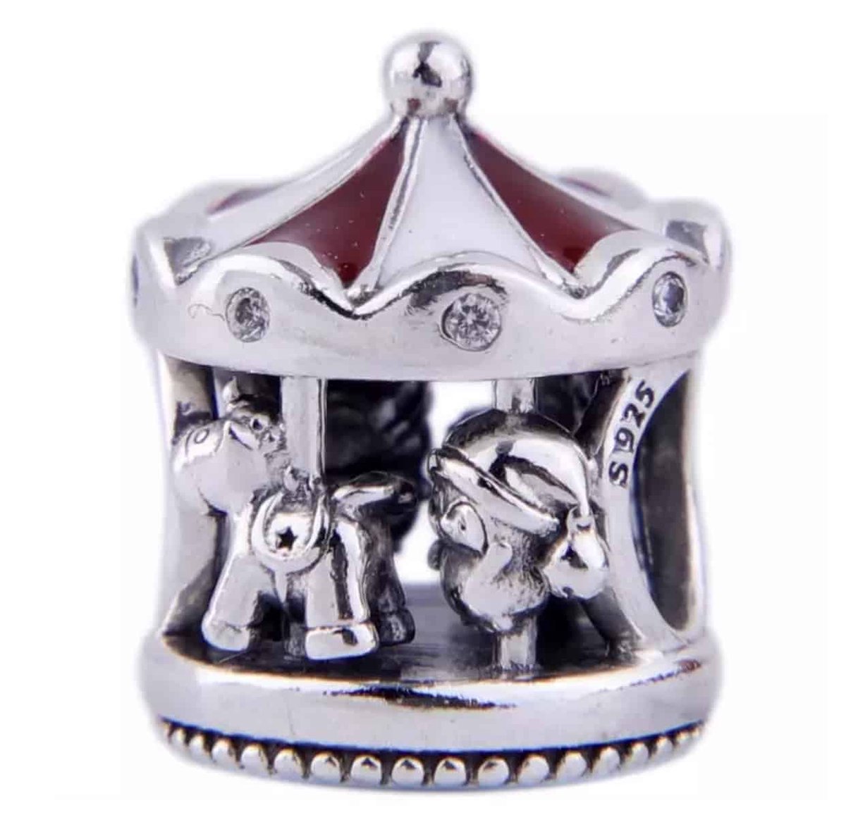 Tracelet - Zilveren bedels - Bedel Carrousel | Draaimolen bedel | 925 Sterling Zilver - Pandora compatible - Met 925 Zilver Certificaat