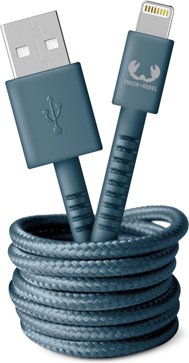 Fresh 'n Rebel - USB - Apple Lightning Fabriq cable  -  2.0m  -  Dive Blue